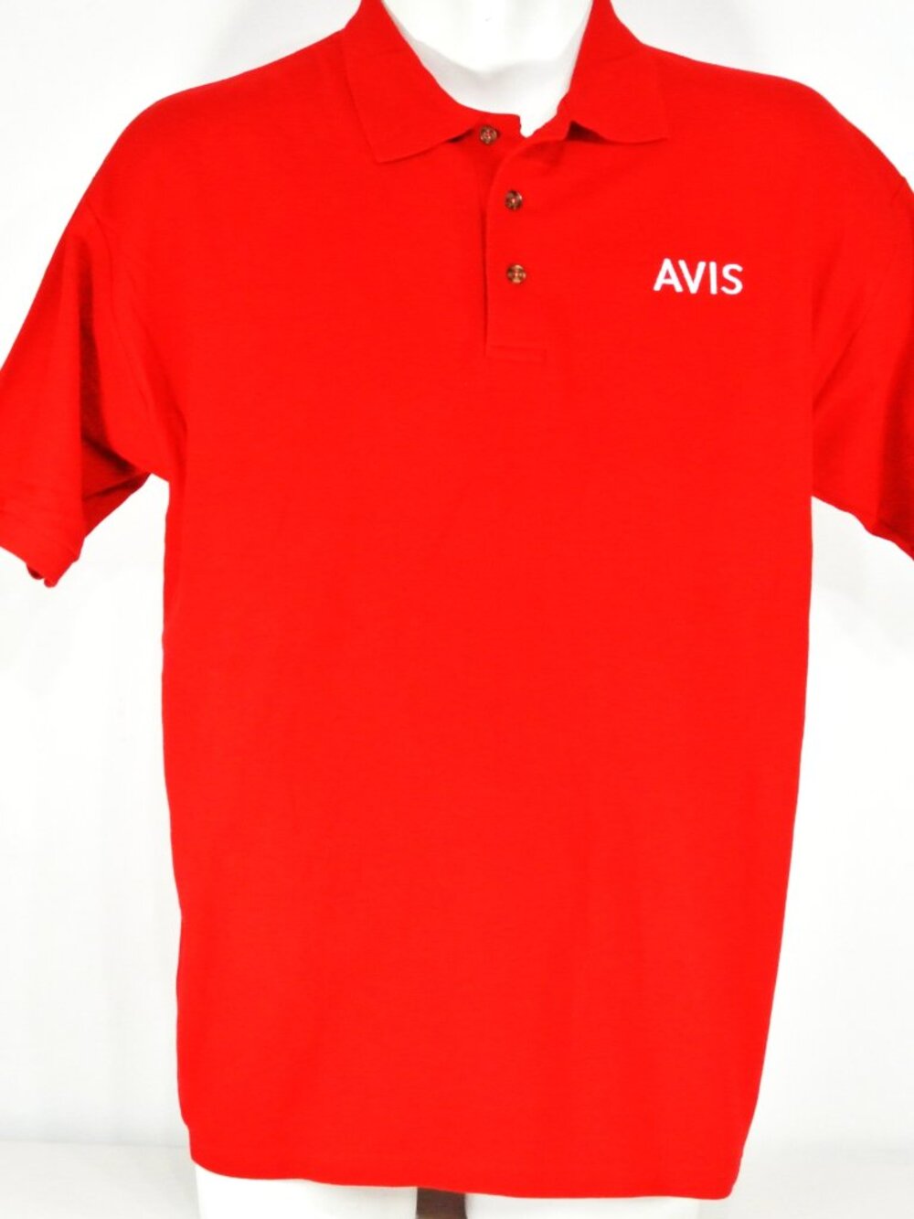 AVIS Car Rental Employee Uniform Polo Shirt Red NEW Size L Large - Picture 2 of 6
